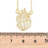 Brass Micro Pave Clear Cubic Zirconia Flame Pendant Adjustable Slider Necklaces KK-CBA4547-10G-4