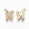 Brass Cubic Zirconia Charms KK-S348-330K-2