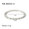 304 Stainless Steel Pave Cubic Zirconia Bangles FS-WG09E60-02-1