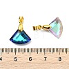 AB Color Plated Electroplate Glass Pendants PALLOY-JF05305-02-4