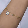 925 Sterling Silver Micro Pave Cubic Zirconia Blue Evil Eye Charm Bracelets for Men Women SG3284-2-3
