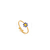 Daisy 304 Stainless Steel Enamel Open Cuff Rings for Women RJEW-M061-01G-03-1