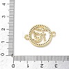 Brass Micro Pave Clear Cubic Zirconia Letter FE Links Connector Charms KK-L268-024G-02-3