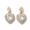Valentine's Day Brass Micro Pave Clear Cubic Zirconia Charms KK-A299-05G-1