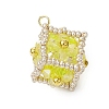 Beaded Cube Charms PALLOY-MZ00440-2