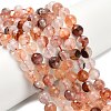 Grade A Natural Red Hematoid Quartz/Ferruginous Quartz Beads Strands G-L642-F03-8mm-1