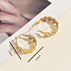 201 Stainless Steel Leaf Hoop Earrings for Women GX4867-2