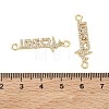 SHEGRACE Brass Micro Pave Clear Cubic Zirconia Connector Charms XGRQ3D931-494G-3