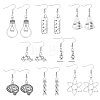 8 Pairs 8 Style Medicine Theme Alloy Dangle Earrings for Women EJEW-AN0003-57-1