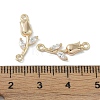 Brass & Clear Glass Flower Links Connector Charms KK-H482-16G-3