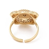 Cubic Zirconia Bear Open Cuff Rings RJEW-K089-01G-06-3