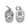 Brass Micro Pave Cubic Zirconia Charms ZIRC-L070-38O-P-2