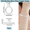 5 Sets 925 Sterling Silver Ring Toggle Clasps STER-BBC0002-18-3