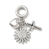 Brass Micro Pave Clear Cubic Zirconia European Dangle Charms KK-D502-13C-P-1