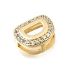 Brass Micro Pave Clear Cubic Zirconia Initial Spacer Bars KK-E802-34G-D-2