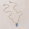 Vintage Stainless Steel Enamel Ocean Dolphin Pendant Necklaces for Women ZX7053-5