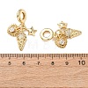 Ocean Brass Micro Pave Clear Cubic Zirconia European Dangle Charms KK-H278-03G-08-3