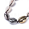 Adjustable Cowrie Shell Beads Necklaces NJEW-JN02392-2