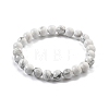 Natural Howlite Beaded Stretch Bracelets BJEW-Q692-42-8mm-5