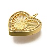 Heart Brass Cubic Zirconia Pendants KK-S508-08G-2