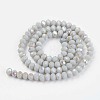 Electroplate Opaque Solid Color Glass Beads Strands X1-EGLA-A034-P6mm-L16-2