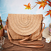Women's Straw Knitted Bag AJEW-WH0348-18-4