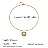 Leopard Print 304 Stainless Steel Enamel Geometric Pendant Necklaces for Women WG63095-03-1