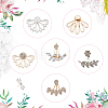 9 Pairs 9 Style Lotus & Teardrop & Triangle Plastic Imitation Pearl Beaded Stud Earrings EJEW-FI0001-21-3