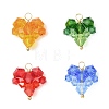 4Pcs 4 Color Faceted Glass Beaded Pendants PALLOY-TA00061-1