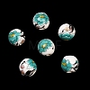 Floral Printed Porcelain Beads PORC-Q199-8mm-17-2