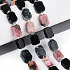 Natural Rhodonite & Eagle Eye & Obsidian Beads Strands G-N358-02A-03-1