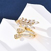 Brass Micro Pave Clear Cubic Zirconia Finger Rings for Women RJEW-U047-09G-3