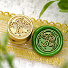 Golden Tone Round Wax Seal Brass Stamp Heads AJEW-M040-01G-E-1