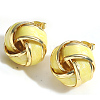 Golden Brass Enamel Stud Earrings PW-WG6CE4C-05-1