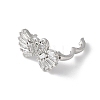 Swan Brass Micro Pave Cubic Zirconia Fold Over Clasps KK-D324-30P-3