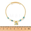 Brass Micro Pave Clear Cubic Zirconia Charm Bangles BJEW-JB13992-4