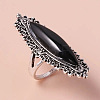 Horse Eye Alloy with Resin Finger Rings FS-WG13A66-01-1