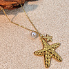 Ocean 304 Stainless Steel & Plastic Pearl Sea Animals Pendant Necklaces WG47216-01-1