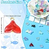 80Pcs 4 Style Transparent Glass Pendants PALLOY-YW00153-3