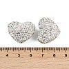 Heart Shaped Polymer Clay Rhinestone Beads CLAY-NH0002-02G-3