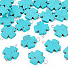 20Pcs Dyed Synthetic Turquoise Pendants PALLOY-TADJ00005-3