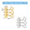 2Pcs 2 Colors 304 Stainless Steel Slide Lock Clasps FIND-AB00061-3