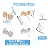 4 Pairs 2 Colors Rack Plating Brass Micro Pave Clear Cubic Zirconia Earring Findings KK-DC0001-37-2