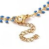 Enamel Ear of Wheat Link Chains Bracelet BJEW-P271-02G-5