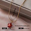 Vintage 304 Stainless Steel Enamel Pendant Necklaces for Women QF9765-2-1