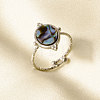 304 Stainless Steel with Natural Shell Cuff Open Rings for Women HP8543-2-1