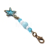 Ocean Theme Alloy Charm & Glass Beads Pendant Decorations HJEW-JM03158-02-4