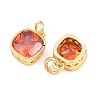 Brass Micro Pave Cubic Zirconia Charms KK-Q085-07G-04-1