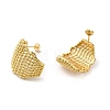 Rack Plating Brass Hollow Twist Stud Earrings for Women EJEW-D073-03G-2