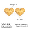 French Vintage Style Stainless Steel Textured Heart Stud Earrings for Women EI9252-1-2